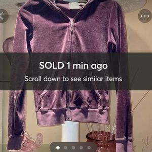 Vintage Juicy Couture Purple Her Majesty Velour Hoodie